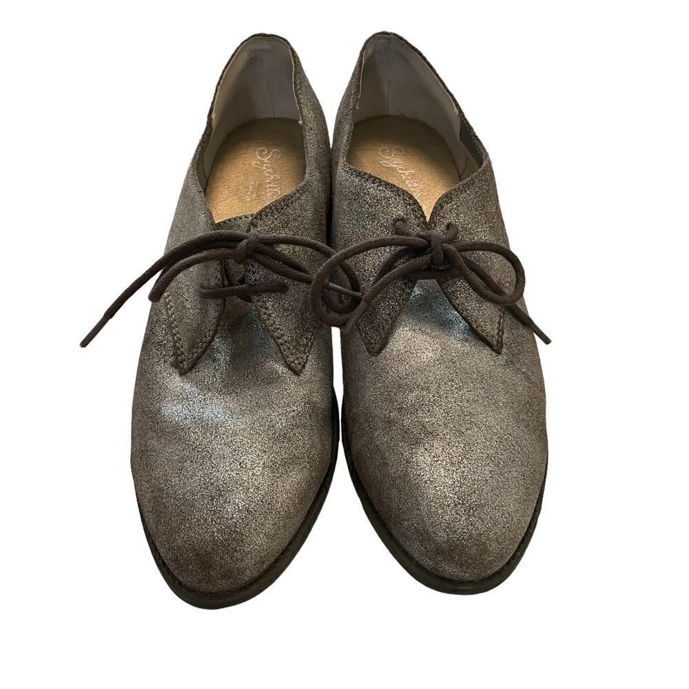 Seychelles Brown Metallic Leather Oxfords